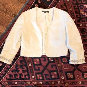 Cream with bead accents jacket or overcoat
